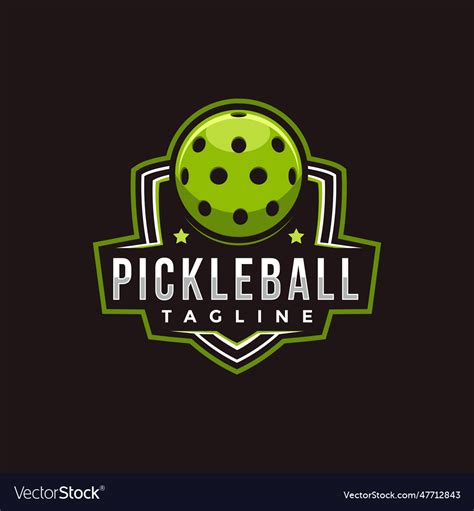 Emblem badge pickleball club logo design Vector Image