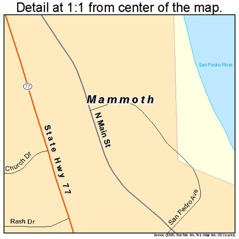 Mammoth Arizona Street Map 0443990