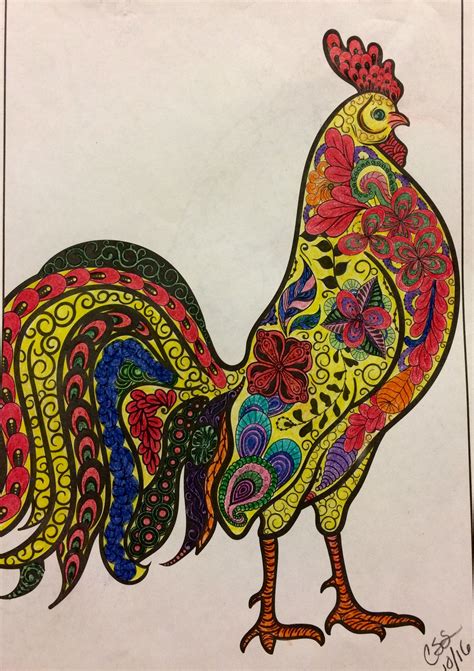 Pin by Cathy Stevens on My colorings | Rooster, Color, Animals