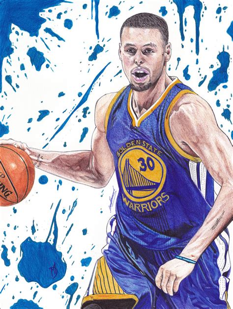 Stephen Curry Pen Drawing by demoose21 - DeMoose Art