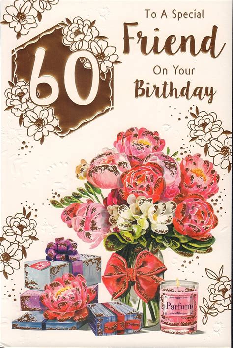 60th Friend Birthday Card :" to A Special Friend On Your Birthday 60".: Amazon.co.uk: Garden ...