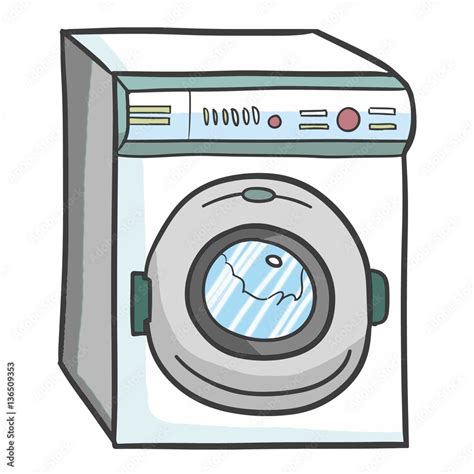 Washing machine in cartoon - vector. Stock Vector | Adobe Stock