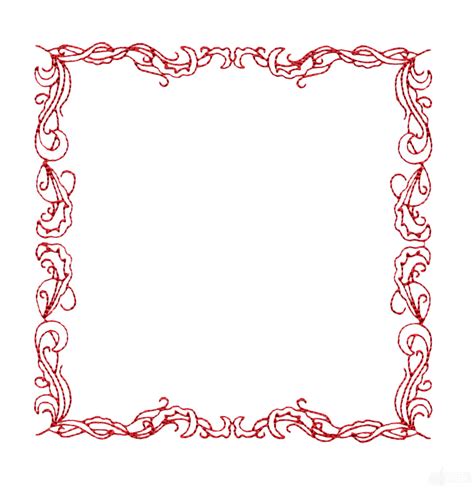 Redwork Frame Embroidery Design