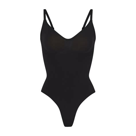 SEAMLESS SCULPT THONG BODYSUIT | ONYX