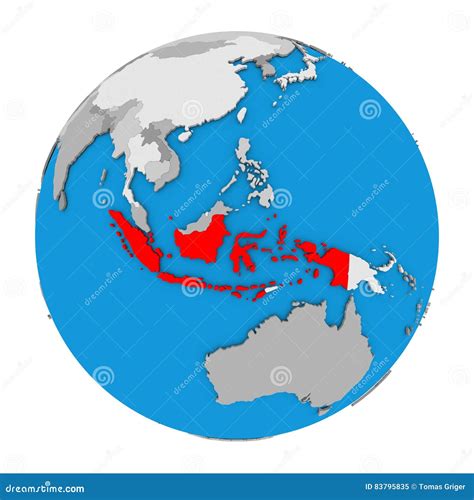 Indonesia on globe stock illustration. Illustration of country - 83795835