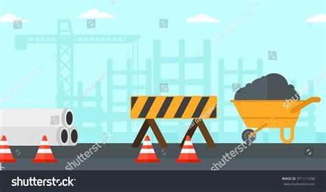 Background Construction Site Stock Vector (Royalty Free) 371111438 ...