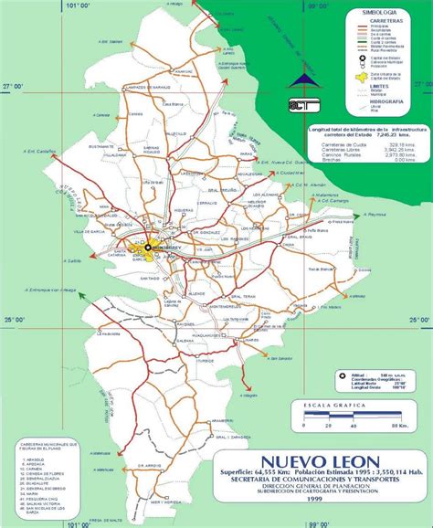 Map of Nuevo Leon - MexConnect