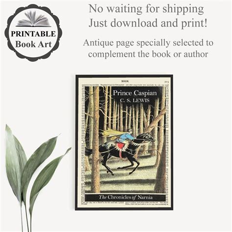 Printable 'prince Caspian' Book Cover Print on Old Page, Childrens Gift ...