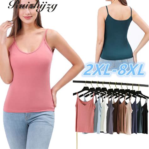 Ruizhijzg Women Singlet Camisole Top Modal Cotton Sleeveless Spaghetti ...