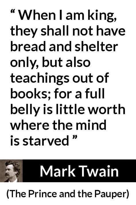 Mark Twain quote about mind from The Prince and the Pauper | Mark twain ...