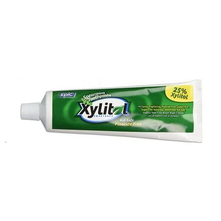 Epic Xylitol Toothpaste Fluoride-Free, Spearmint, 4.9 Oz - Walmart.com