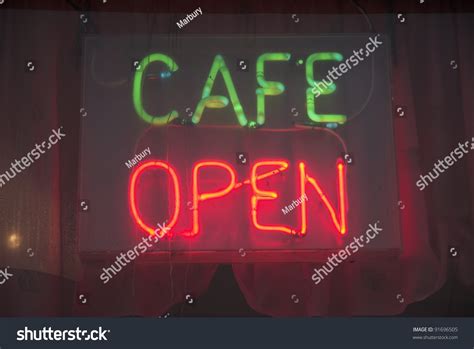 Neon Cafe Sign Stock Photo 91696505 | Shutterstock