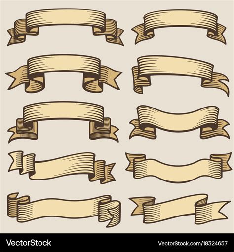 Vintage design banner ribbons blank old Royalty Free Vector