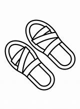 Sandals Simple Coloring Page  Free Printable Pages sketch template
