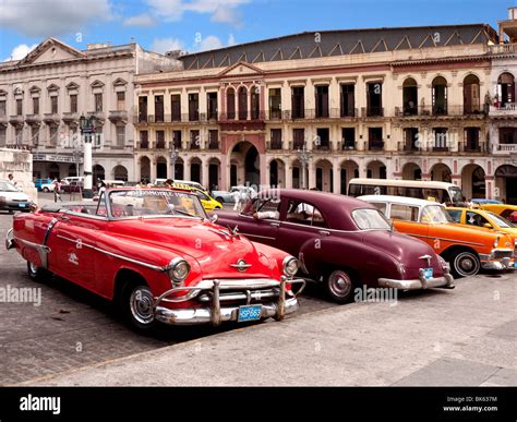 1950s American Cars in Havana Old City, Havana, Cuba Stock Photo, Royalty Free Image: 29023112 ...