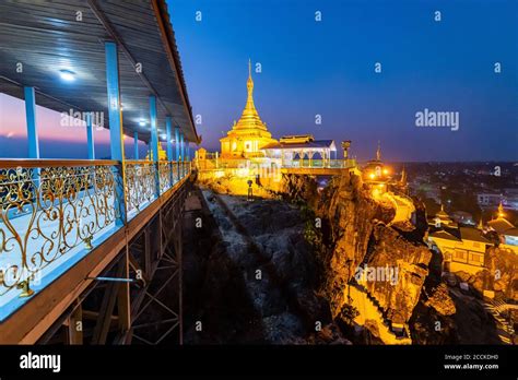 Myanmar, Kayah State, Loikaw, Elevated walkway of Taung Kwe Pagoda at ...