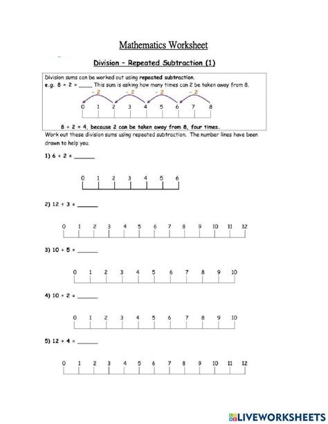 Division Using Number Line Worksheets - Worksheets Library