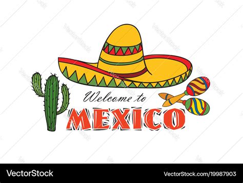 Mexican icon welcome to mexico sign travel sign Vector Image