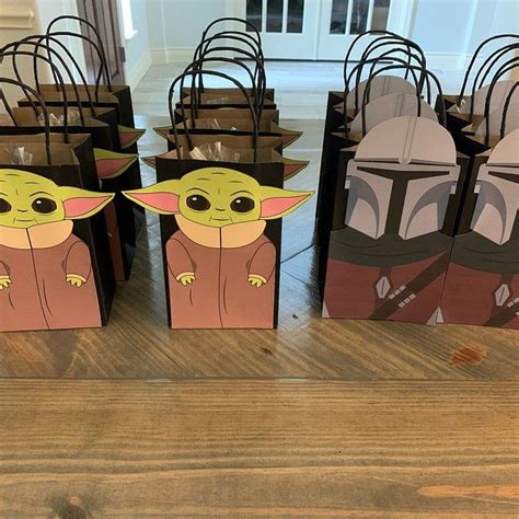 Star Wars Mandalorian and Baby Yoda Party Favor Bag Printables, Star ...