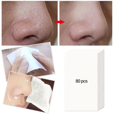 80 Pcs Blackhead Pores Black Dot Remover Papers Nose Strips Acne ...