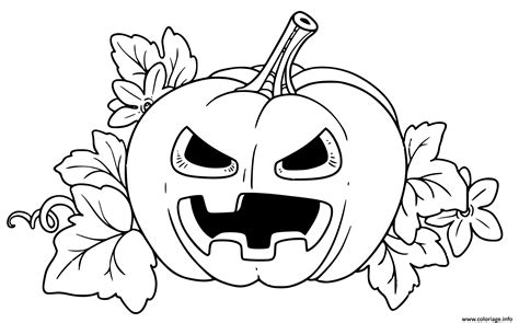 Coloriage citrouille halloween fachee couleur jaune - JeColorie.com