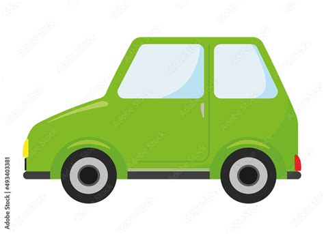 Green Car Icon Clipart in Animated Cartoon PNG Flat Vector Stock Vector | Adobe Stock