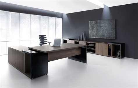 Ultra Modern Executive Black Desk - Ambience Doré
