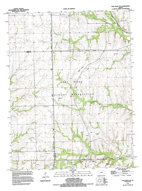 Fort Riley Ne topographic map 1:24,000 scale, Kansas