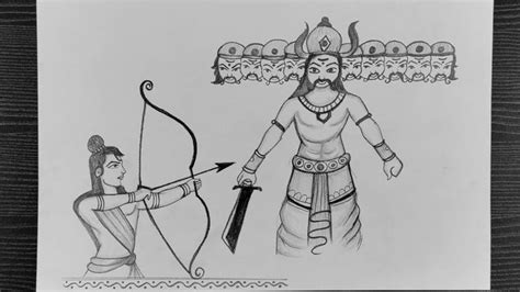 Happy Dussehra Drawing Tutorial