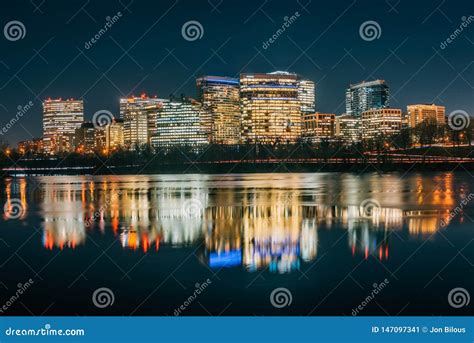 View of the Rosslyn Skyline at Night in Arlington, Virginia from ...