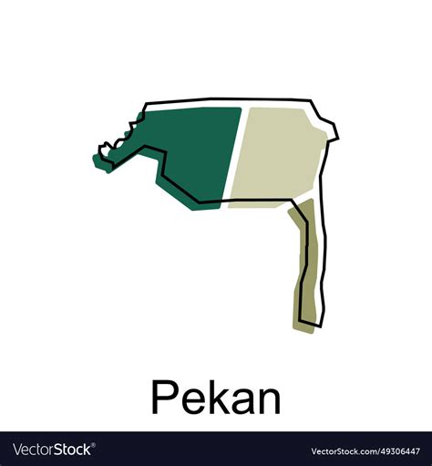 Map city of pekan design malaysia Royalty Free Vector Image