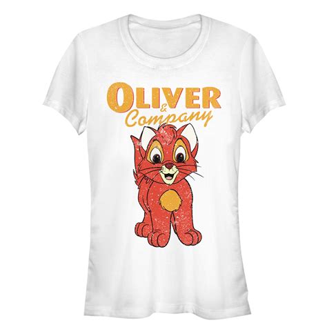 Junior's Oliver & Company Kitten Portrait Graphic Tee White Large - Walmart.com