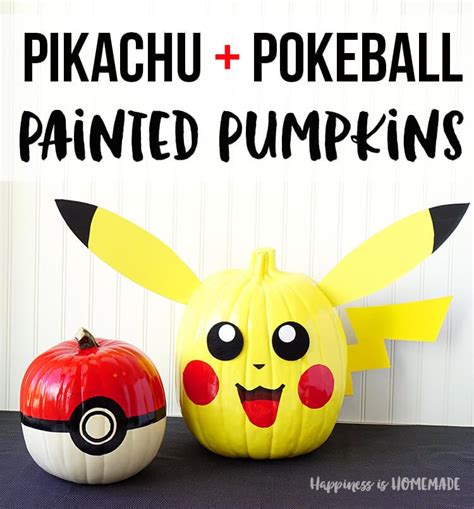 Pokemon Pumpkins: Pikachu + Pokeball - Happiness is Homemade