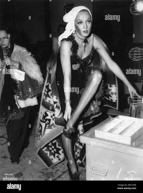 MARLENE DIETRICH behind the scenes on set candid after filming the Bar ...