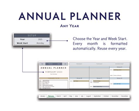 Annual Planner Spreadsheet | CleverPeaDesign