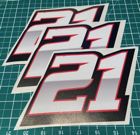 3 X Custom Racing Numbers Vinyl Stickers Decals Race Motorcycle Motocross Supercross Nascar ...