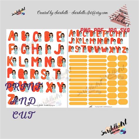 Alphabet Letters Printable Stickers Daily Journal Stickers - Etsy