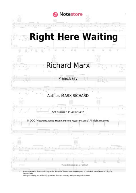 Right Here Waiting piano sheet music easy Richard Marx in Note-Store.com | Piano.Easy SKU PEA0020482