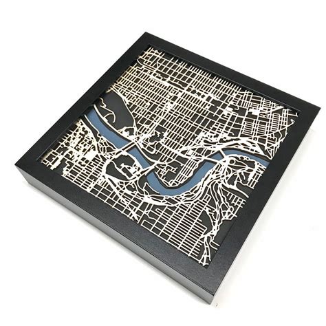 Edmonton Wood Laser Cut Map, Edmonton Laser Cut Maps, wooden city map ...