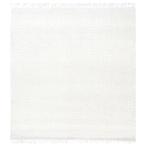 Modern Bauer Collection White Herringbone Design Wool Rug by Doris Leslie Blau For Sale at 1stDibs