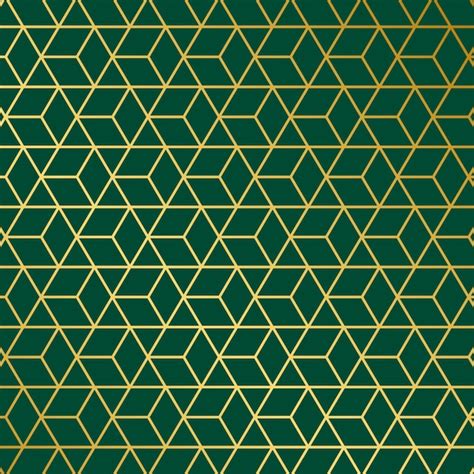 Premium Vector | Gold green geometric pattern