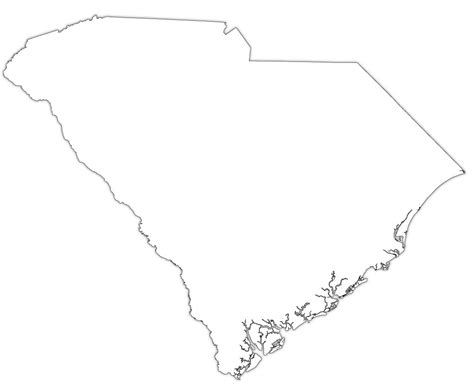 South Carolina Outline Map, South Carolina Blank Map