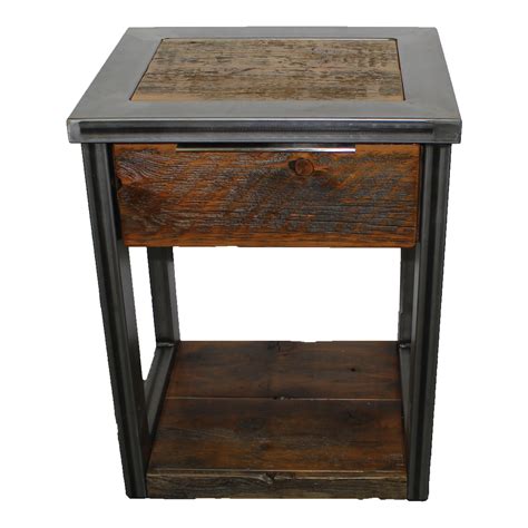 Modern Industrial Nightstand With Reclaimed Wood | Four Corner ...