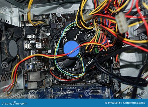 The Internal Parts of the PC System Unit Stock Photo - Image of peripheral, contacts: 119635644