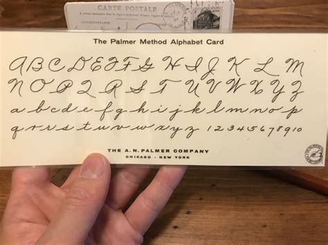 Palmer Method Of Hand Writing Penmanship American Cursive Alphabet Card + Tips | eBay