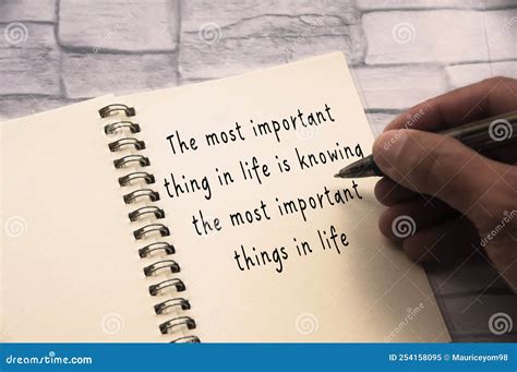 Inspirational Quote Text - the Most Important Thing in Life is Knowing ...