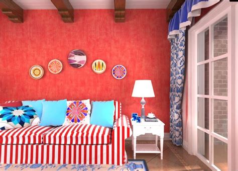 Free download Interior Mediterranean living room red wallpaper ...