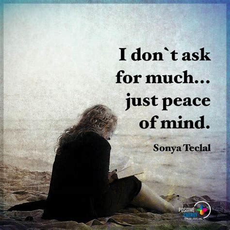 I don't ask for much just peace of mind - Quote - 101 QUOTES