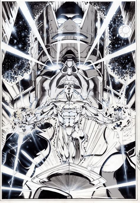 Silver Surfer & Galactus by Claudio Castellini | Silver surfer, Silver surf, Surfer art