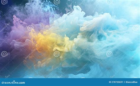 Colorful Smoke Cloud Flowing in Artistic Abstract Art Background. Picturesque Stock Illustration ...